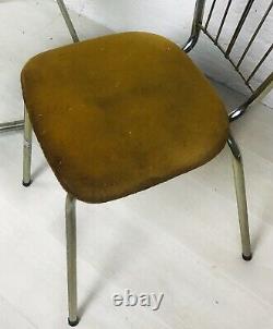 Retro Kitchen Table And Chairs Vintage Retro Chrome And Suede