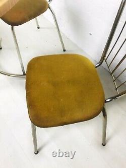 Retro Kitchen Table And Chairs Vintage Retro Chrome And Suede