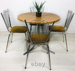 Retro Kitchen Table And Chairs Vintage Retro Chrome And Suede