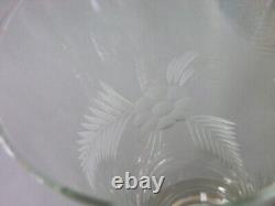Retro MCM Drinking Glass Set 6 Highball & 6 Snifter Vintage Floral Fern Etch