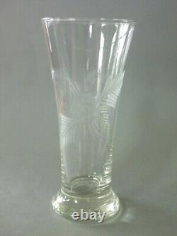 Retro MCM Drinking Glass Set 6 Highball & 6 Snifter Vintage Floral Fern Etch