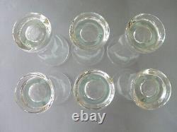 Retro MCM Drinking Glass Set 6 Highball & 6 Snifter Vintage Floral Fern Etch