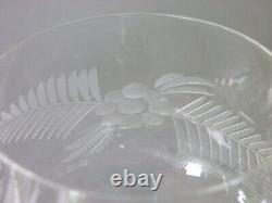 Retro MCM Drinking Glass Set 6 Highball & 6 Snifter Vintage Floral Fern Etch
