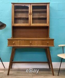 Retro MID Century Rare Vintage Oak And Beech Everest Bookcase Cabinet