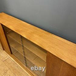 Retro Mid Century Teak Bookcase / Herbert Gibbs / Glazed Cupboard / Home Bar