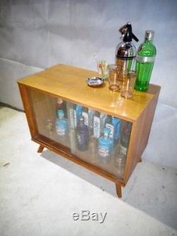 Retro Oak Drinks Cabinet Vintage Home Bar Cocktail Cabinet MID Century Modern