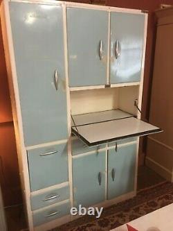 Retro Painted Aluminum Kitchen with Enamel drop down counter-Stunning