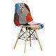 Retro Patchwork Dining Chairs Armchair Fabric Dining Room Side Chair Modern