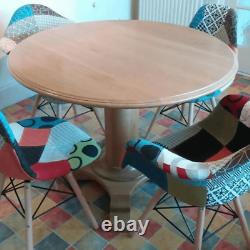 Retro Patchwork Dining Chairs Armchair Fabric Dining Room Side Chair Modern