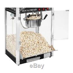 Retro Popcorn Machine Cinema Style Commercial Popcorn Maker + Cart 1600W 5Kg/H