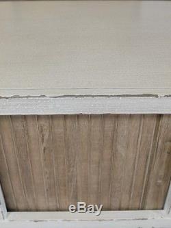 Retro Scandinavian Style Distressed Paint & Wood Sideboard Cabinet