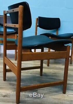 Retro Set Four White And Newton Dining Chairs MID Century Vintage