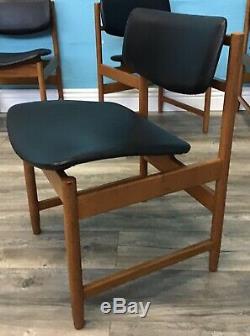 Retro Set Four White And Newton Dining Chairs MID Century Vintage