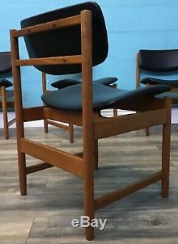 Retro Set Four White And Newton Dining Chairs MID Century Vintage