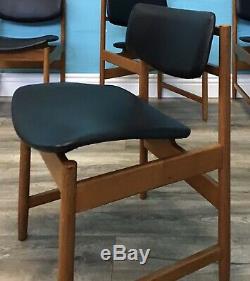 Retro Set Four White And Newton Dining Chairs MID Century Vintage