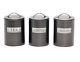 Retro Set Of 3 Tea Coffee Sugar Canisters Kitchen Storage Pot Jars Air Tight Lid