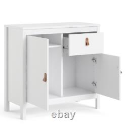Retro Side Cabinet Vintage Storage Cupboard Modern White Small Sideboard Unit