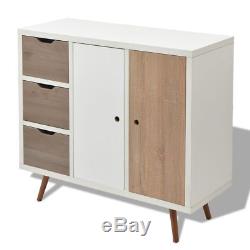 Retro Sideboard Cabinet Furniture Vintage Wooden Storage Unit 3 Drawers Cupboard