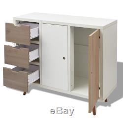 Retro Sideboard Cabinet Furniture Vintage Wooden Storage Unit 3 Drawers Cupboard