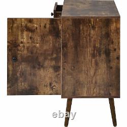 Retro Storage Cabinet Beside Table Sideboard Kitchen Buffet with 3 Drawers Doors