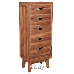 Retro Tallboy Cabinet Wood Rustic Drawer Chest Vintage Kitchen Bedroom Storage