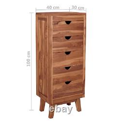 Retro Tallboy Cabinet Wood Rustic Drawer Chest Vintage Kitchen Bedroom Storage