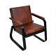 Retro Vintage Distressed Leather Tan Armchair Sofa Accent Chair Cafe Seat Bench