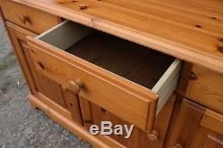 Retro Vintage Farmhouse Pine Kitchen Welsh Dresser / Display Cabinet