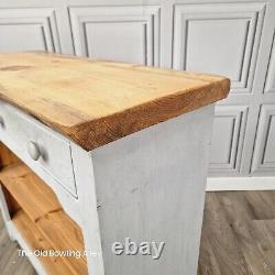 Retro Vintage Live Edge Solid Wood Console Table Kitchen Unit Drawer Lowboy