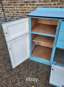 Retro Vintage Mid Century Blue Kitchen Larder Cabinet Sideboard