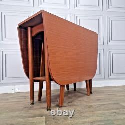 Retro Vintage Mid-Century Modern Formica Drop Leaf Wooden Dining Kitchen Table