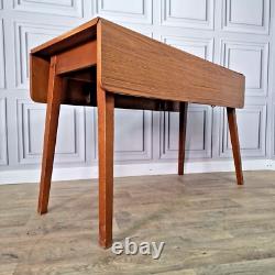 Retro Vintage Mid-Century Modern Formica Drop Leaf Wooden Dining Kitchen Table