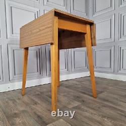 Retro Vintage Mid-Century Modern Formica Drop Leaf Wooden Dining Kitchen Table