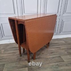 Retro Vintage Mid-Century Modern Formica Drop Leaf Wooden Dining Kitchen Table