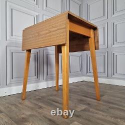 Retro Vintage Mid-Century Modern Formica Drop Leaf Wooden Dining Kitchen Table