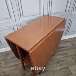 Retro Vintage Mid-Century Modern Formica Drop Leaf Wooden Dining Kitchen Table