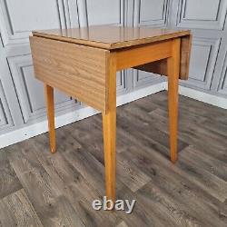 Retro Vintage Mid-Century Modern Formica Drop Leaf Wooden Dining Kitchen Table