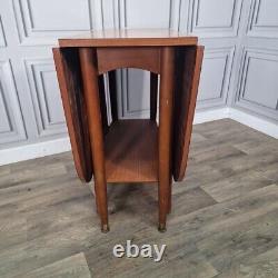 Retro Vintage Mid-Century Modern Formica Drop Leaf Wooden Dining Kitchen Table