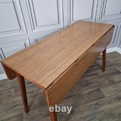 Retro Vintage Mid-Century Modern Formica Drop Leaf Wooden Dining Kitchen Table