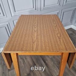 Retro Vintage Mid-Century Modern Formica Drop Leaf Wooden Dining Kitchen Table