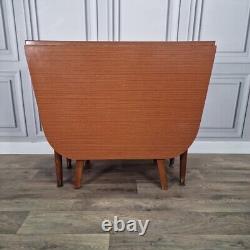 Retro Vintage Mid-Century Modern Formica Drop Leaf Wooden Dining Kitchen Table