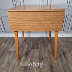 Retro Vintage Mid-Century Modern Formica Drop Leaf Wooden Dining Kitchen Table