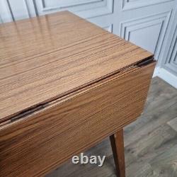 Retro Vintage Mid-Century Modern Formica Drop Leaf Wooden Dining Kitchen Table