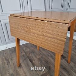 Retro Vintage Mid-Century Modern Formica Drop Leaf Wooden Dining Kitchen Table