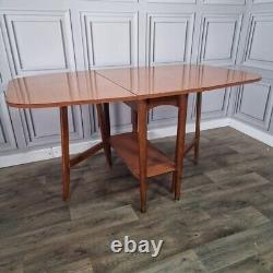 Retro Vintage Mid-Century Modern Formica Drop Leaf Wooden Dining Kitchen Table