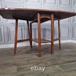 Retro Vintage Mid-Century Modern Formica Drop Leaf Wooden Dining Kitchen Table