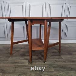 Retro Vintage Mid-Century Modern Formica Drop Leaf Wooden Dining Kitchen Table