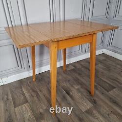 Retro Vintage Mid-Century Modern Formica Drop Leaf Wooden Dining Kitchen Table