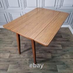 Retro Vintage Mid-Century Modern Formica Drop Leaf Wooden Dining Kitchen Table