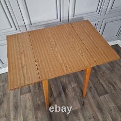 Retro Vintage Mid-Century Modern Formica Drop Leaf Wooden Dining Kitchen Table